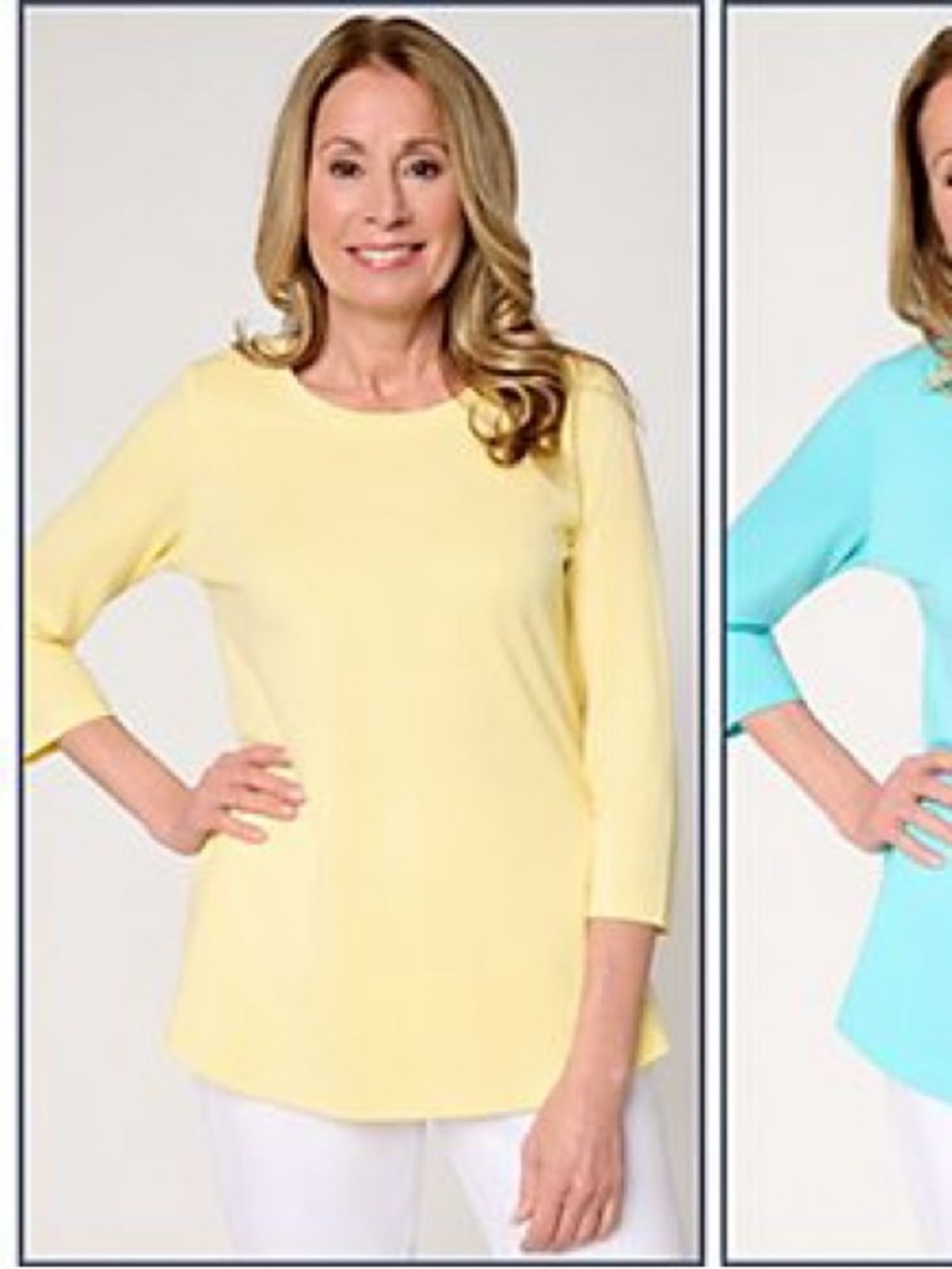 Belle by Kim Gravel 1X Triple Luxe Knit Yellow 3/4 Sleeve Top New
